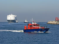Ships entering port