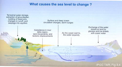 IPCC 'cartoon' showing some of the causes of sea level change