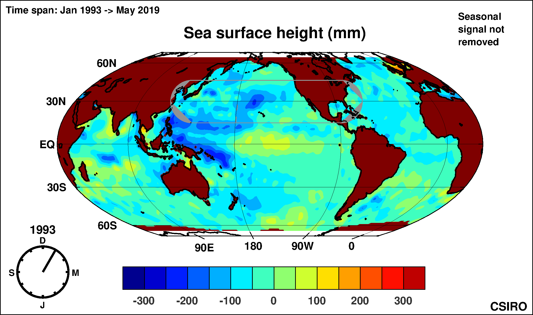 Sea surface height 1993-2020